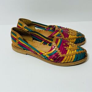 Leather Colorful Huaraches Sandals US 7